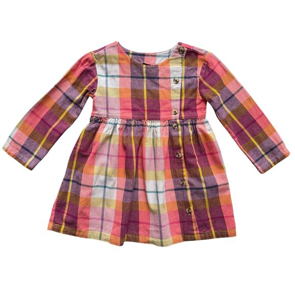 Tea Collection Faodail Plaid Flannel Jumper Dress Size 4T - Picture 1 of 4